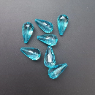 Korálek hruška 22x11 mm, plast modrá /balení 80 ks
