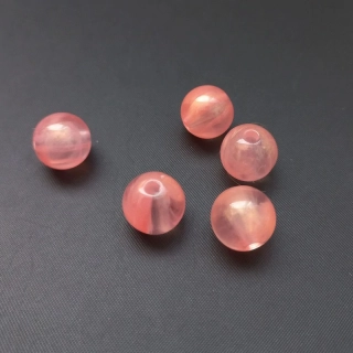 Korálky plast kulička 12mm sv. růžové (balení 80 ks )