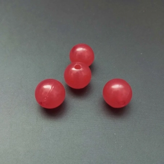 Korálky plast kulička 14mm -červené (balení 200 ks )