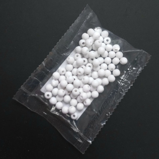 Korálek plast 6 mm MAT bílý / balení 30 g