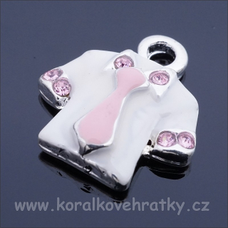 Přívěšek smalt košile s kravatou 16x15mm/ balení 14 ks